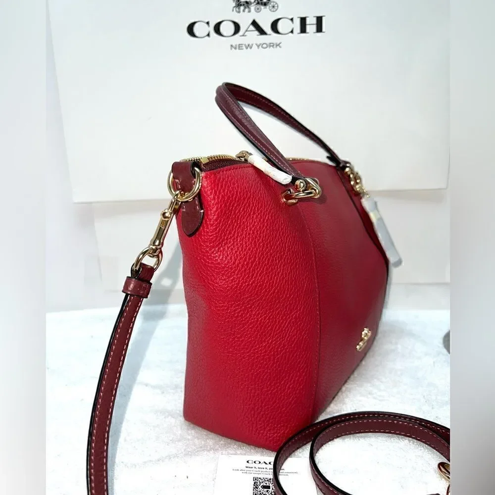 🔥🎁NEW! Coach Kacey Colorblock Satchel Handbag Red Msrp:$378.00